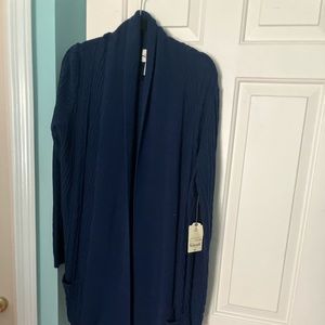 NWT - St. John’s Bay navy cardigan sweater. Size Large Tall. Brand new.